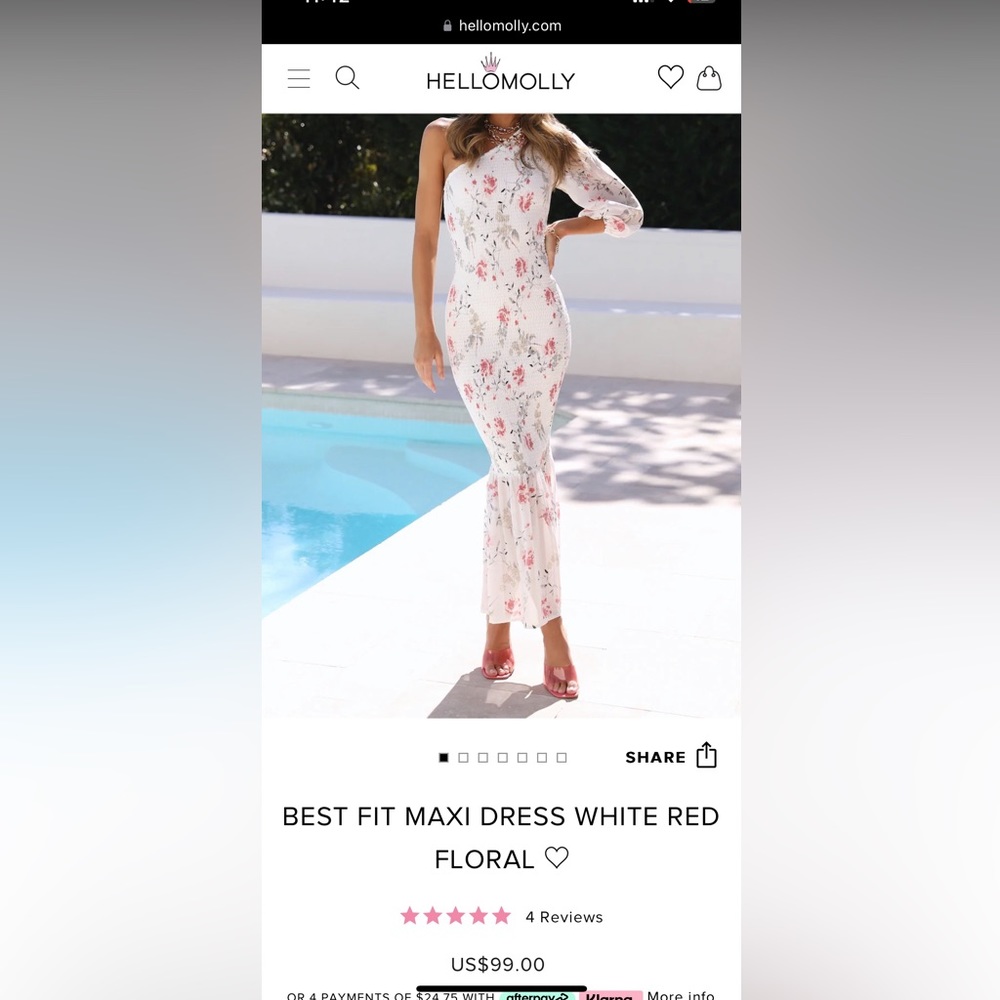 Hello Molly Maxi Dress. White with florals.